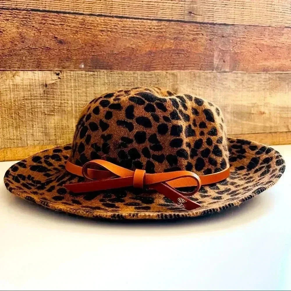 Victoria Secrets Leopard Hat With Wing Charm